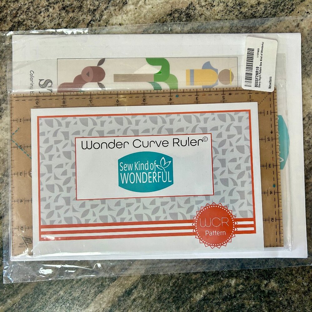 NEW Sew Kind of Wonderful Wonder Curve Ruler 6x10 piecing ruler with Bonus Book